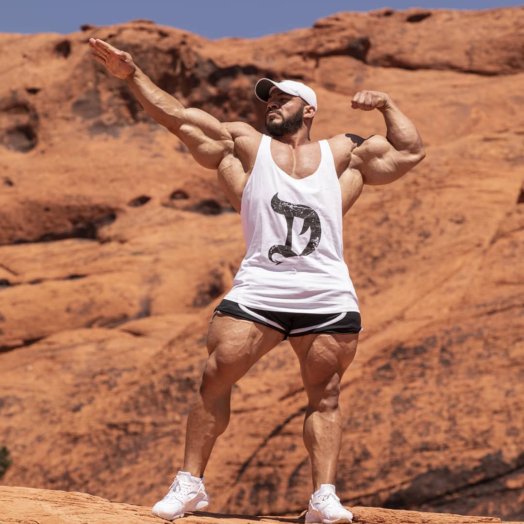 Big Ramy training outdoors